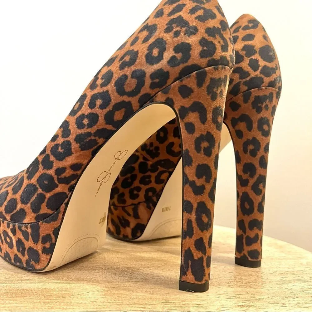 Jessica Simpson‎ Nellah Leopard Platform 5.5” Heels Pumps NWOB 7.5